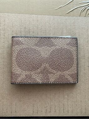 Coach Metallic Brown/Cream/Multi Color Slim  Wallet
